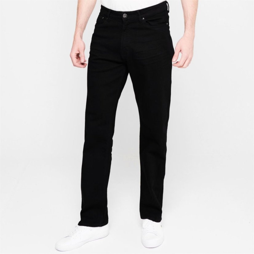 Firetrap Firetrap Rom Straight Leg Jeans Mens Reg Black Wash