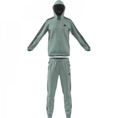 adidas 3S Fleece Tracksuit Mens Grey/Black