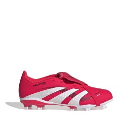 adidas Predator League Fold-Over Tongue Junior Firm Ground Football Boots Red/White