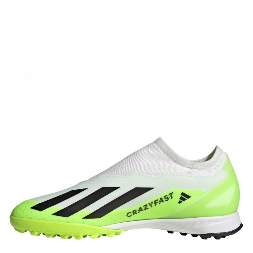 adidas X Crazyfast League Laceless Astro Turf football Boots Wht/Blk/Lemon