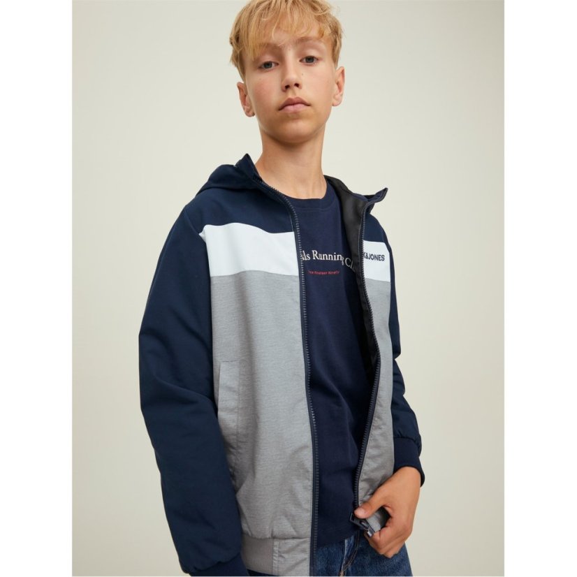Jack and Jones Kids' Hooded Long Sleeve Bomber Jacket Navy Blazer