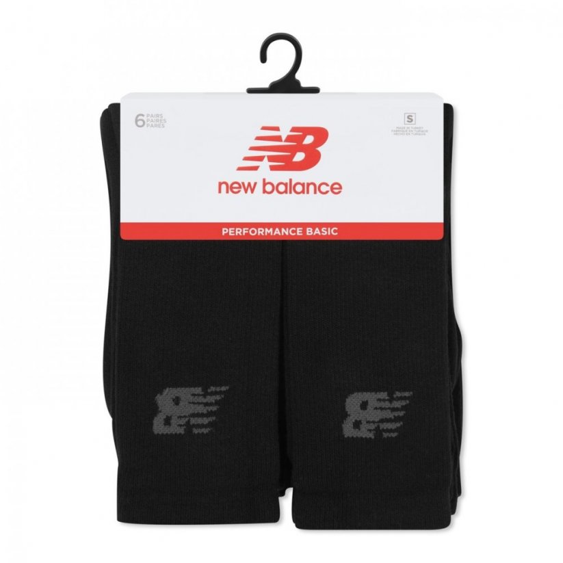 New Balance 6 Pack Crew Socks Black