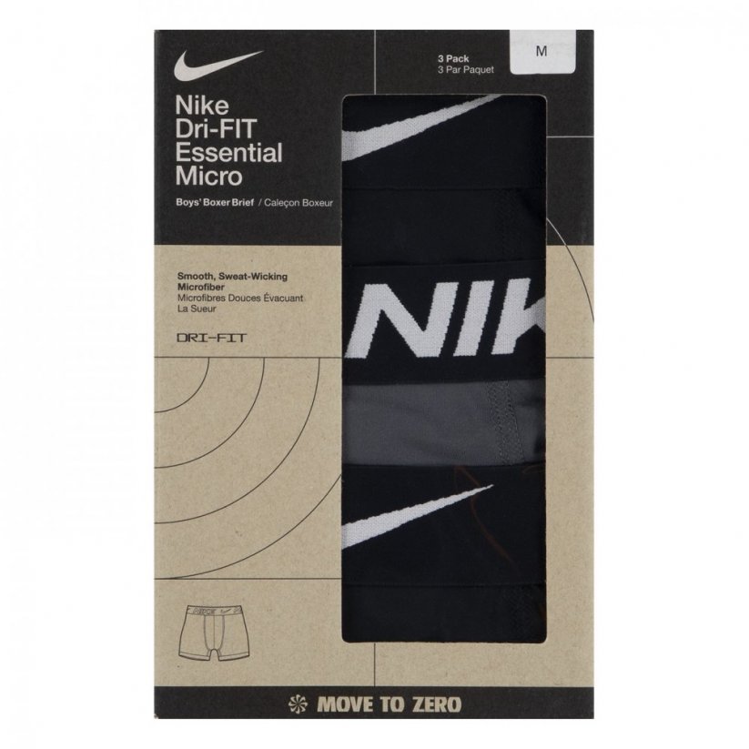 Nike Micro Brief 3 Pack Briefs Junior Boys Black/Grey