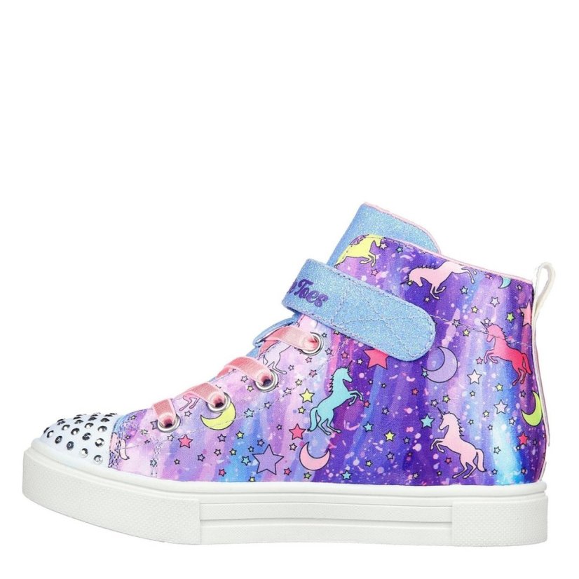 Skechers Tinsel Unicorn Gore & Strap Sneaker High-Top Trainers Girls Purple/Multi