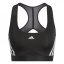 adidas Powerreact Training Medium Support 3-Stripes Bra Womens Black/White
