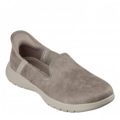 Skechers On-The-Go Flex - Captivating Slip On Trainers Girls Taupe