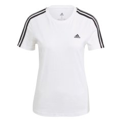 adidas Essentials Slim 3-Stripes T-Shirt White