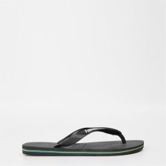 Havaianas Brasil Logo Flip Flops Black 1069