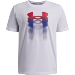 Under Armour UA Logo Blur Boys Short Sleeve White/Red