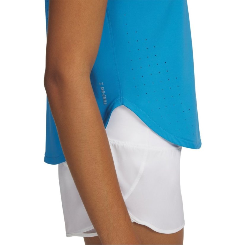 Under Armour Women's Launch Elite Short Sleeve Performance Running Top Blue