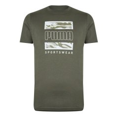 Puma 2 Col Logo Tee Khaki Camo