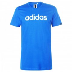 adidas Essentials Single Jersey Linear Embroidered Logo pánské tričko Blue/White