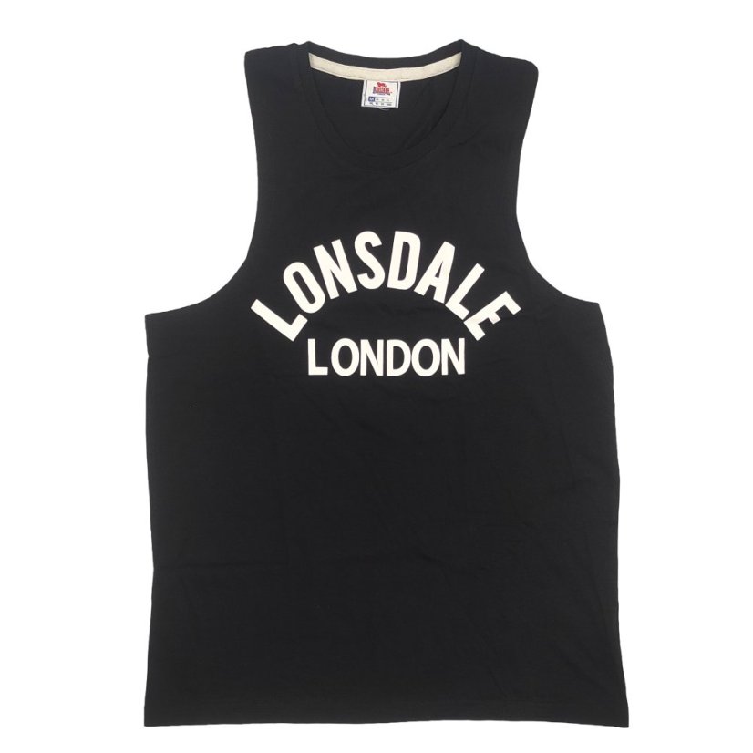 Lonsdale Muscle Vest Mens Black/White