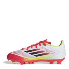 adidas F50 League Childrens Firm Ground Football Boots White/Red