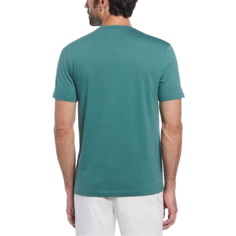 Original Penguin Pin Point Embroidered T-Shirt Sea Pine 317