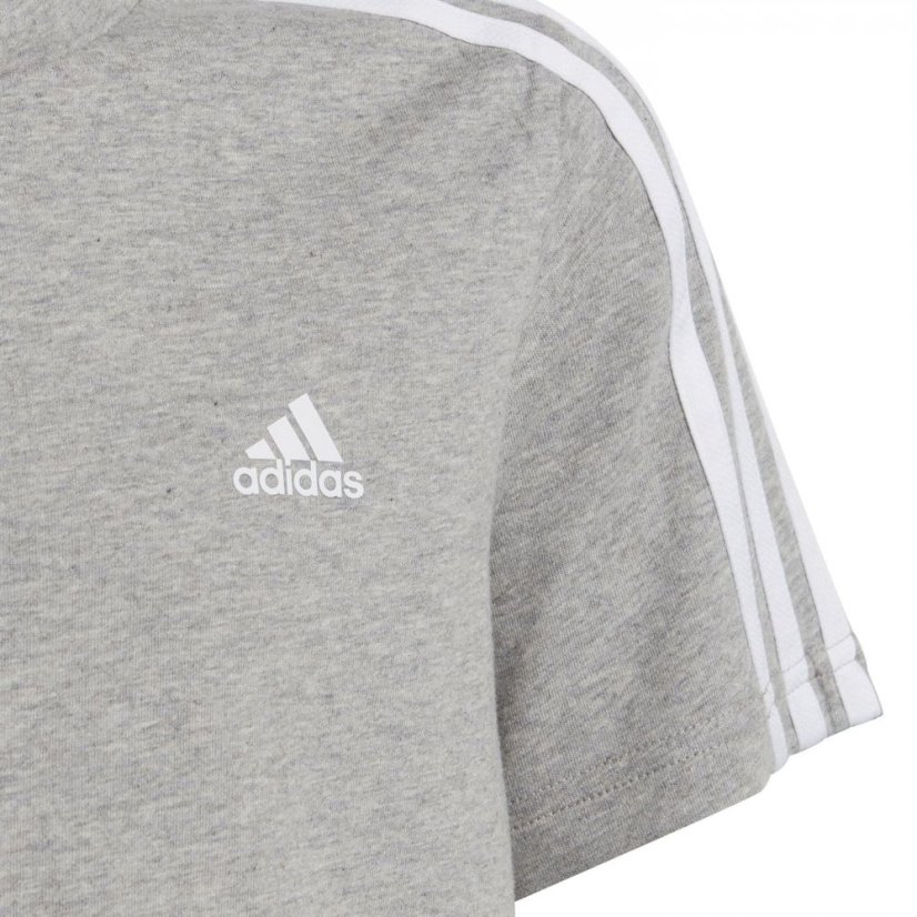 adidas Stripe Essentials T-Shirt Junior Grey