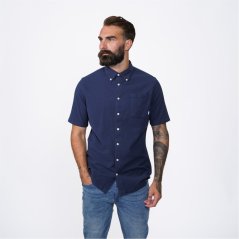Firetrap Oxford Short Sleeve Shirt Mens Navy