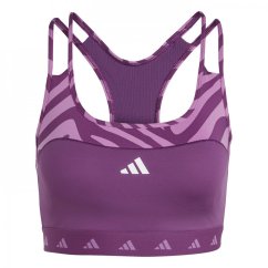 adidas Women's Medium Impact Sports Bra Purple