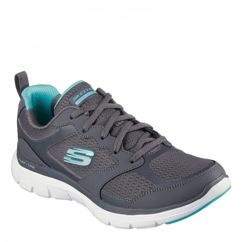 Skechers Flex Appeal 4 Active Flow Trainers Womens Grey/Aqua