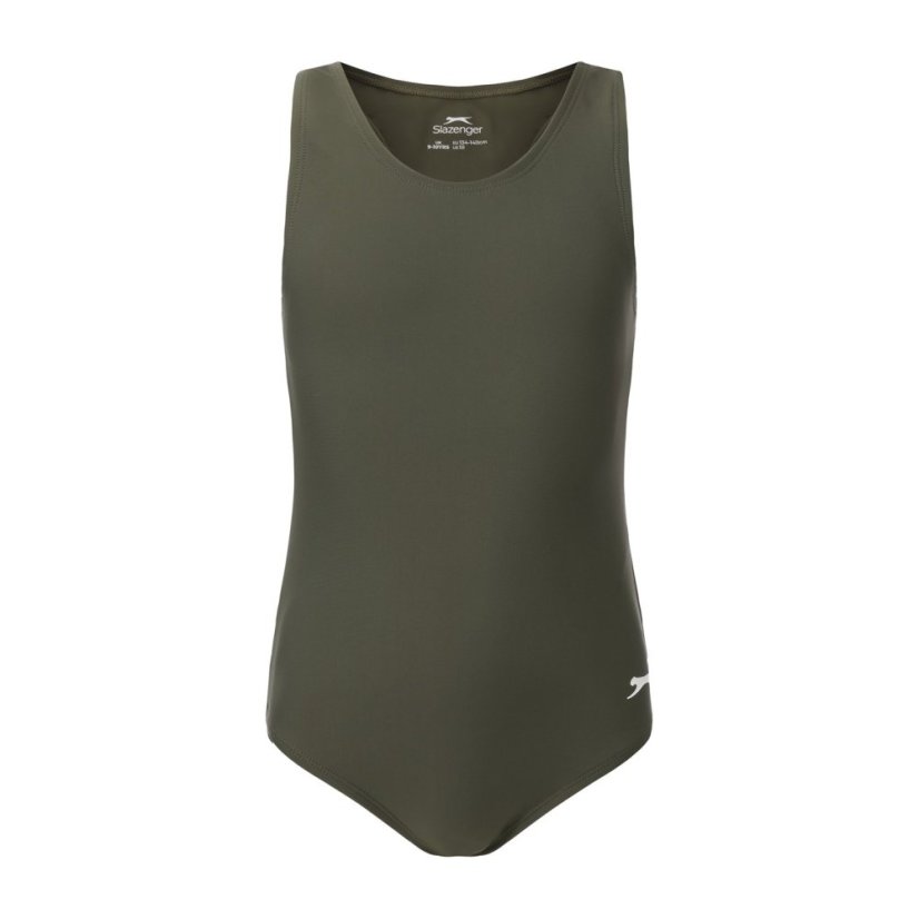 Slazenger LYCRA® XTRA LIFE™ Racer Back Swimsuit Girls Khaki