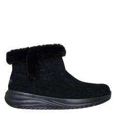 Skechers On-The-Go Stellar - Cozy Step Snug Boots Womens Black/Black
