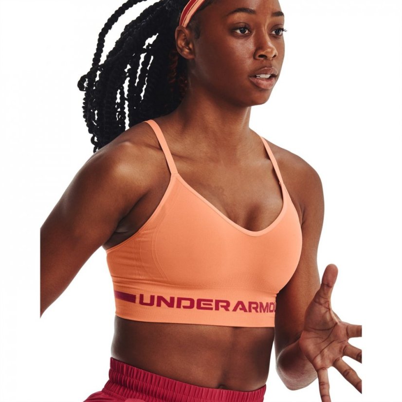 Under Armour Seamless Low Impact Longline Sports Bra Orange