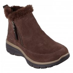 Skechers Easy Going - Cool Zip Ankle Boots Girls Chocolate