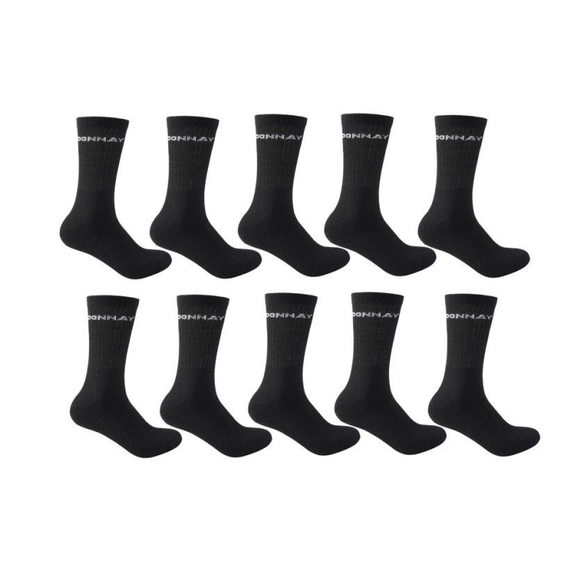 Donnay 10 Pack Crew Socks 12+ Black
