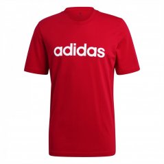 adidas Essentials Single Jersey Linear Embroidered Logo pánské tričko Red Linear