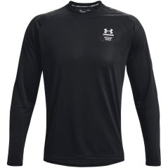 Under Armour Armour Armourprint Long Sleeve Top Mens Black/Halo Grey