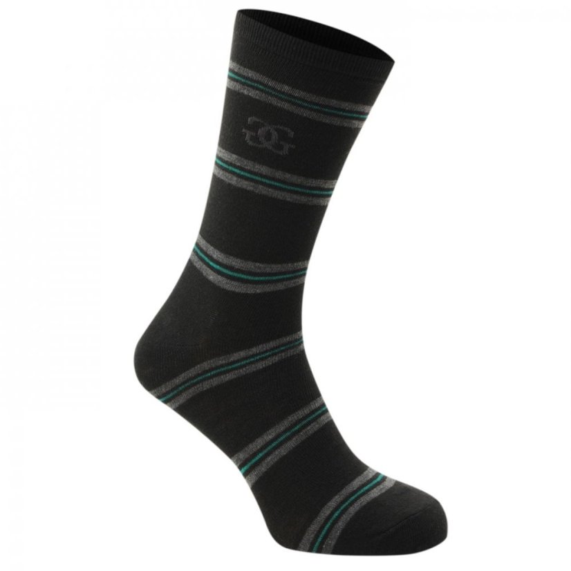 Giorgio 4 Pack Striped Socks Junior Black/Grey