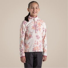 Craghoppers Unisex Kids' Bachas Quarter Zip Fleece Sea Salt Prt