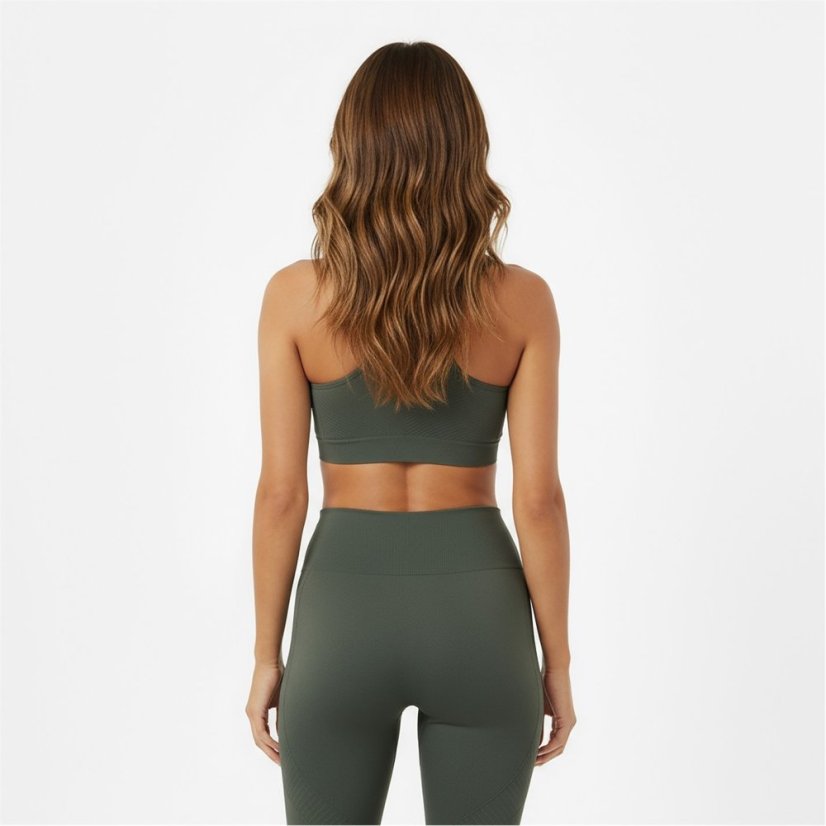 USA Pro UP Seamless Crop Sports Bra Khaki