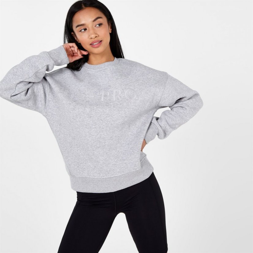 USA Pro Classic Sweatshirt Grey Marl