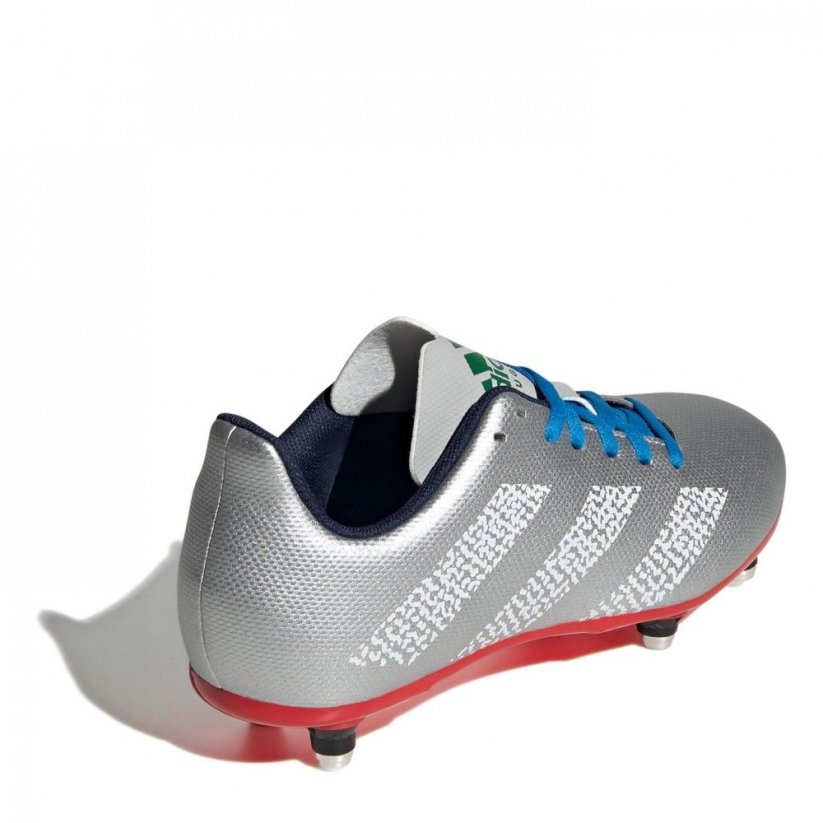 adidas Junior Soft Ground Rugby Boots Silver/Wht/Grey