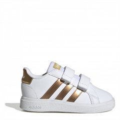 adidas Grand Court 2.0 Infant Trainers Ftwwht/Magold