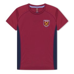 Source Lab West Ham United Poly T-shirt Juniors Claret/Blue