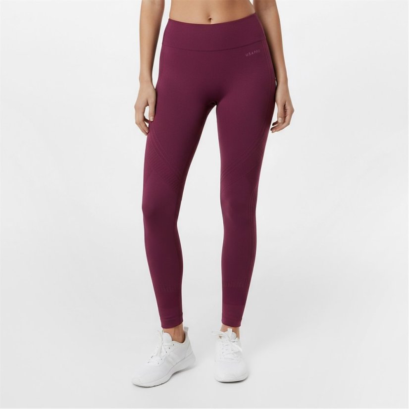 USA Pro Core High Rise Seamless Tights Womens Dark Cherry