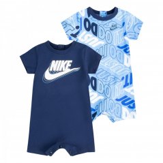 Nike 2PK Romper Baby Midnight Navy