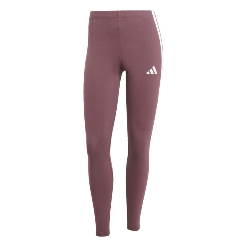 adidas Essentials 3 Stripe Leggings Womens Ruby