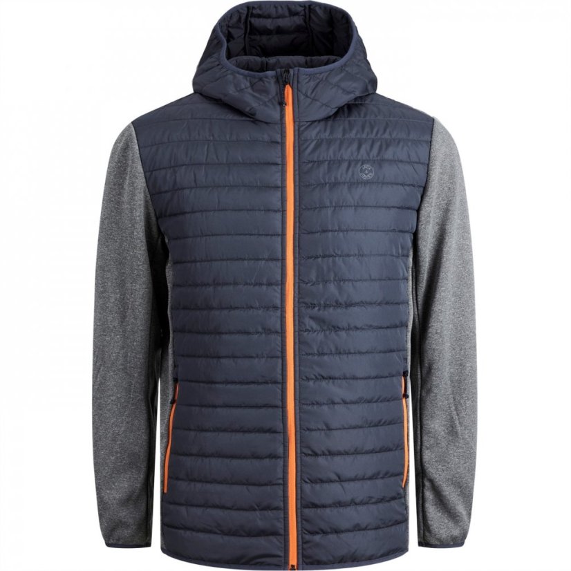 Jack and Jones Quilted Puffer Jacket Grey Melange