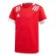 adidas 3 Stripes Rugby Jersey Boys Scarlet/White