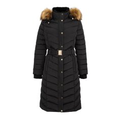 Firetrap Longline Belted Heavyweight Puffer Jacket Black