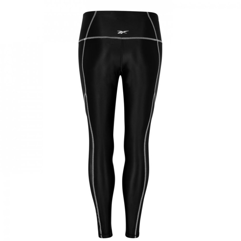 Reebok Studio Shiny Mesh Leggings Womens Gym Legging Black