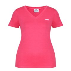 Slazenger Ladies V Neck Tee Shirt Brt Pink