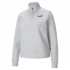Puma Essentials Half Zip Fleece Sweatshirt Womens L.Grey Heath
