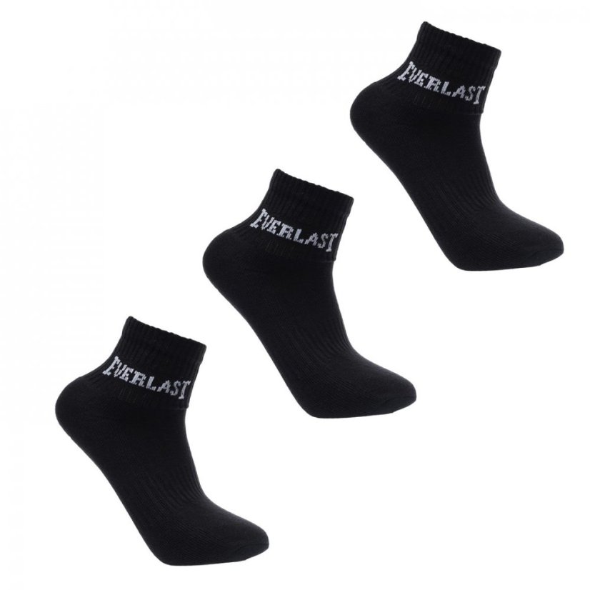 Everlast Quarter Sock 3 Pack Ladies Black