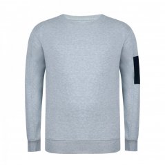 Firetrap Pocket Crew Fleece Sweater Mens Grey Marl