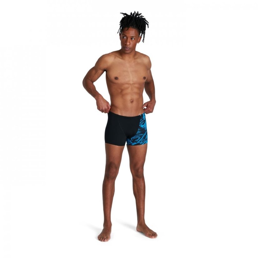 Speedo All Over V-Cut Aquashort Black/Blue