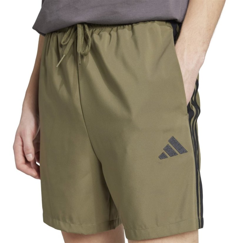 adidas Essentials 3-Stripes Shorts Khaki/White